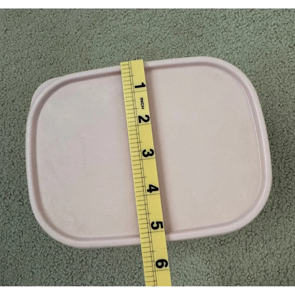 TUPPERWARE Vtg 1980's 5 Piece Set Pink Frosted Clear Pantry Storage Containers